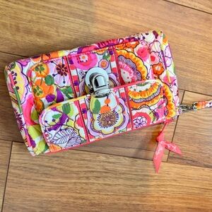 Vera Bradley Colorful Floral Clutch and Wristlet Set